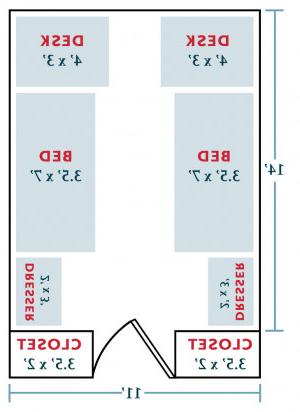 bv伟德ios下载学院宿舍的基本房间布局包括约翰逊，塔布尔，登哈特，安...